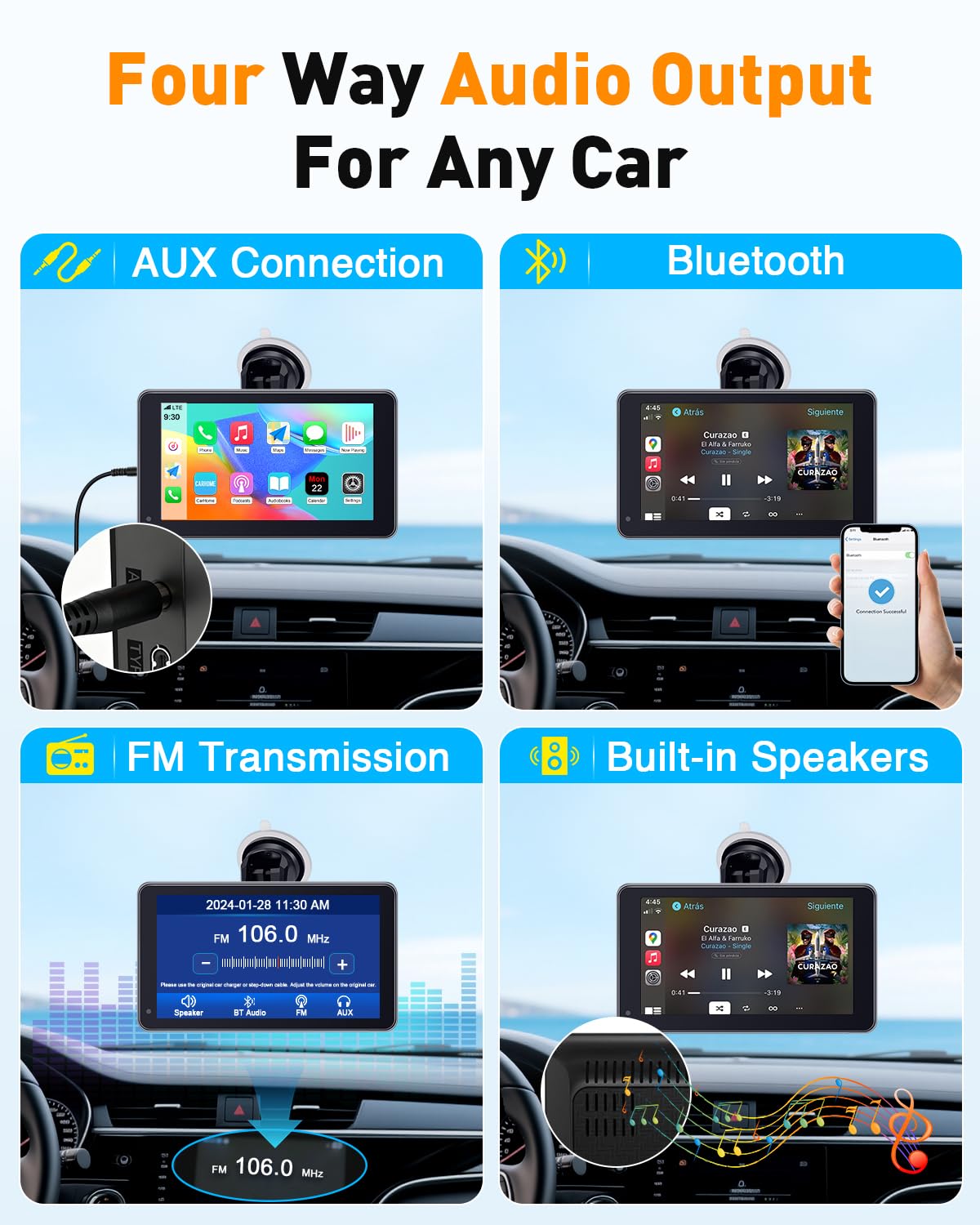 Thybro installation in car interior demonstrating wire-free upgrade benefits