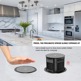 TIANDIGP pop up outlet fits 3.86-inch hole for seamless integration