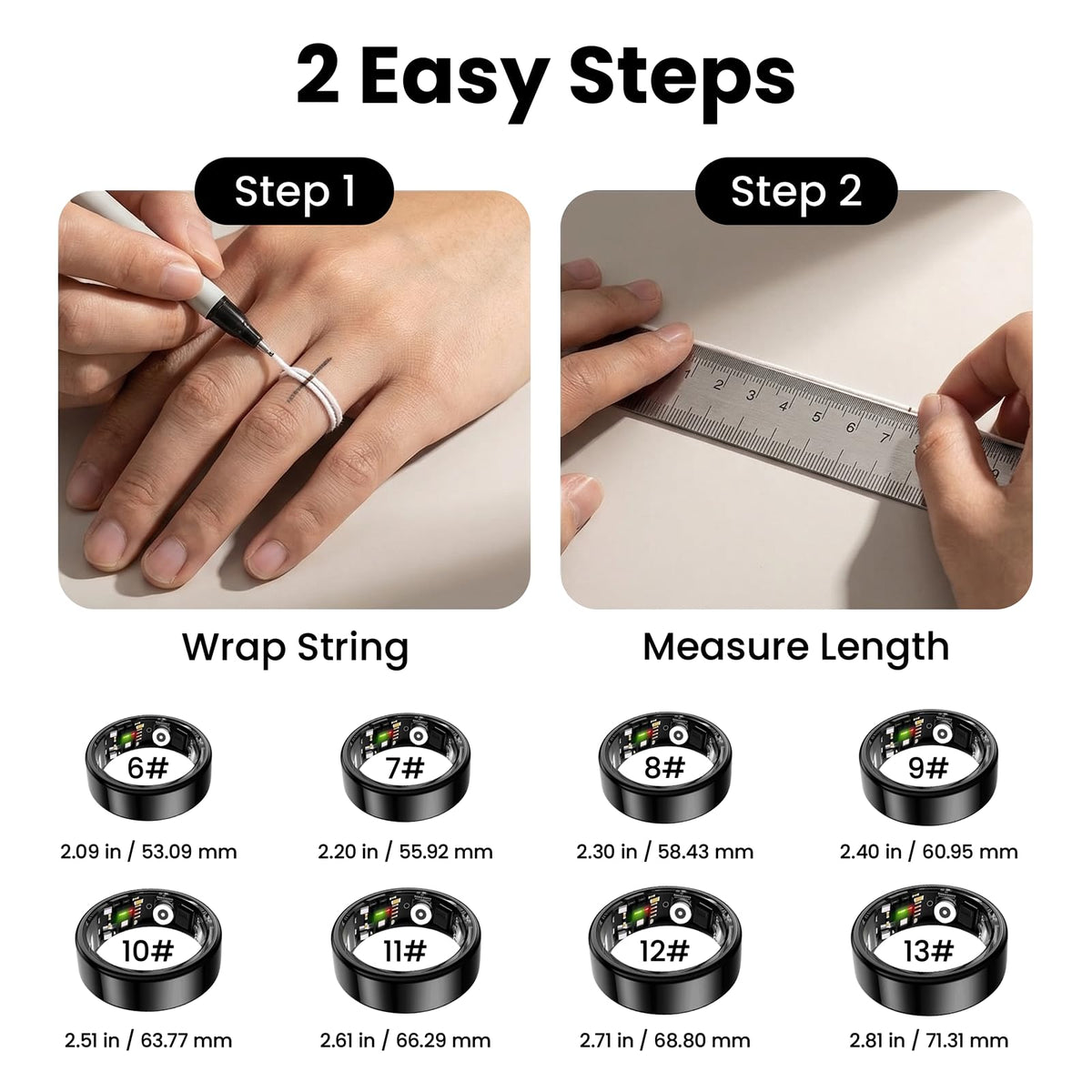 TIAZUUX sizing kit and manual emphasizing correct fit for accurate data