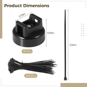 Tideme cable tie loops through the base for tidy bundling.
