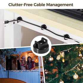 Tideme mounted on server rack keeping network cables neat and accessible
