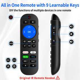 tiebutie Roku Ultra remote learning keys close-up for customizable controls