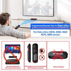 tiebutie Roku Ultra remote back view showing durable build