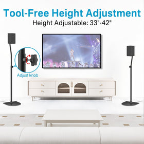 tiebutie stand next to ruler showing 33-42 inch adjustable height for correct scale