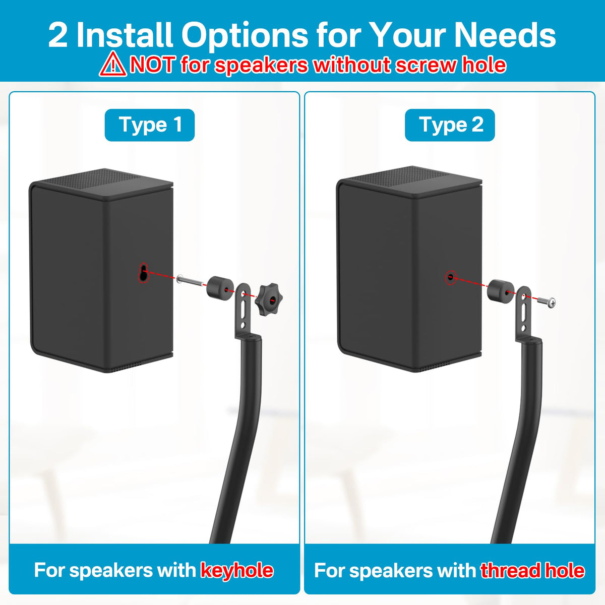 tiebutie wall mount installed behind speaker saving space
