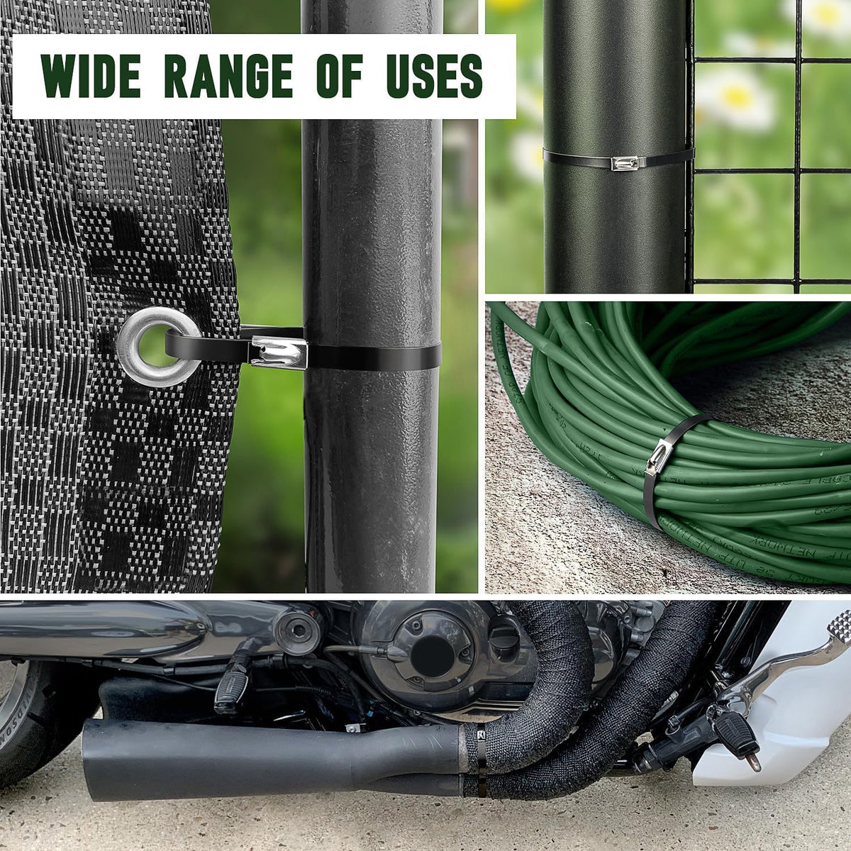 TiesLynqx used on backyard fence in lifestyle shot showing weatherproof strength