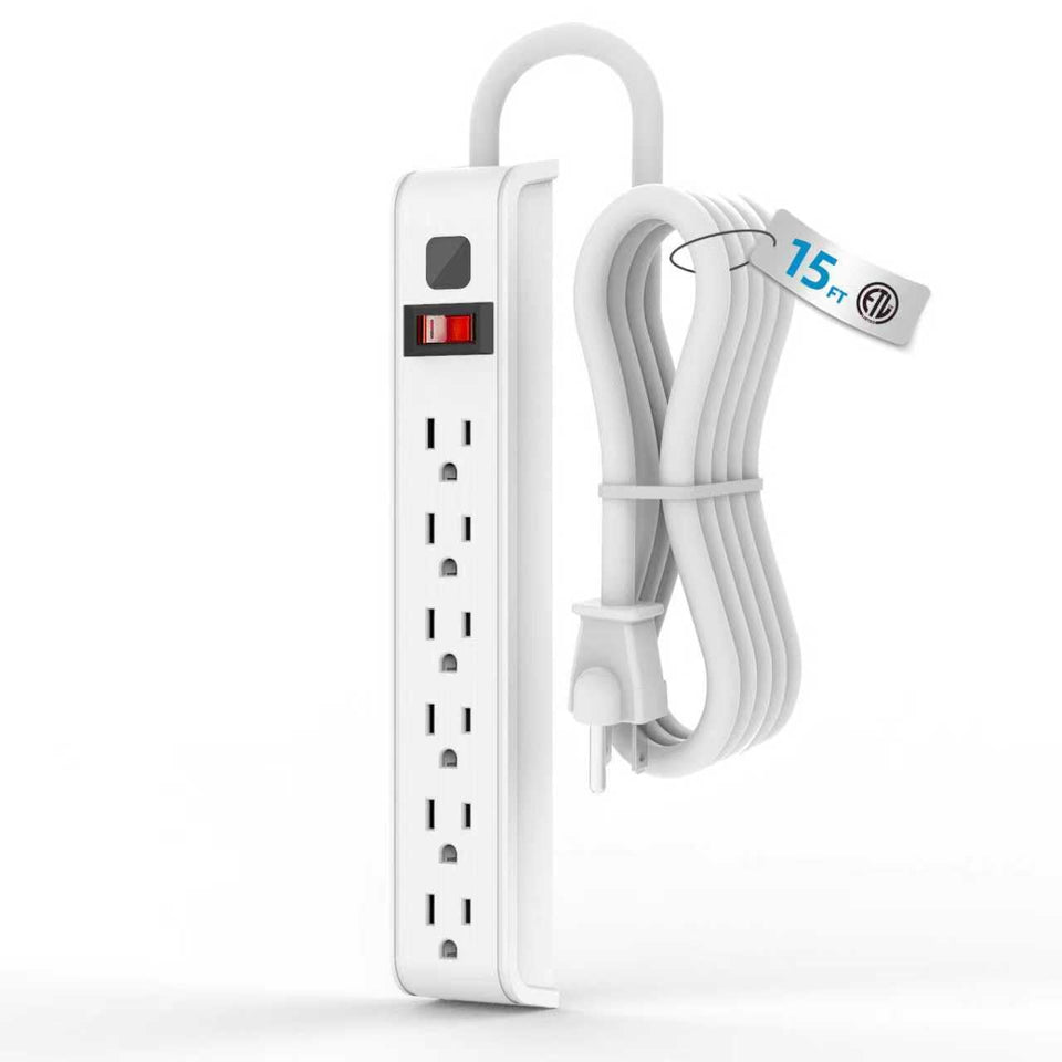 TiFFCOFiO surge protector with six outlets for desk setups