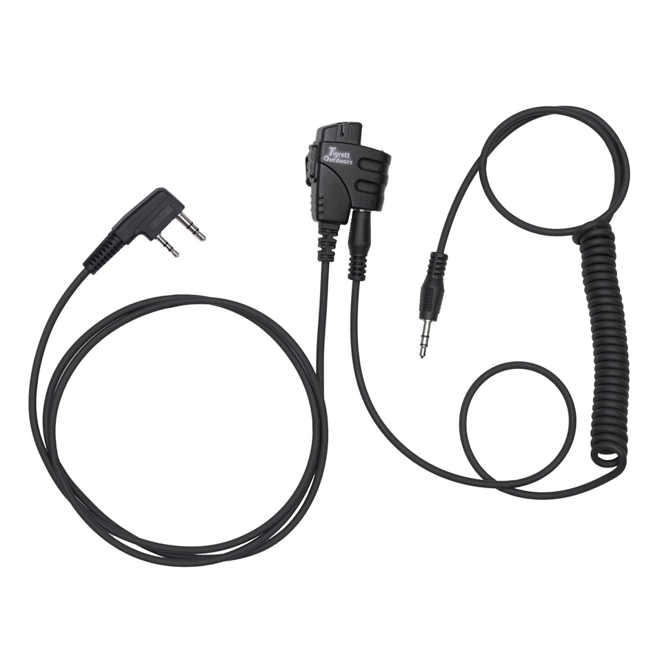 Tigrett Outdoors SMC PTT cable with Kenwood K1 compatibility for hands-free radio use