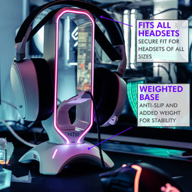 Tilted Nation weighted base and non-slip pads for stable headset storage