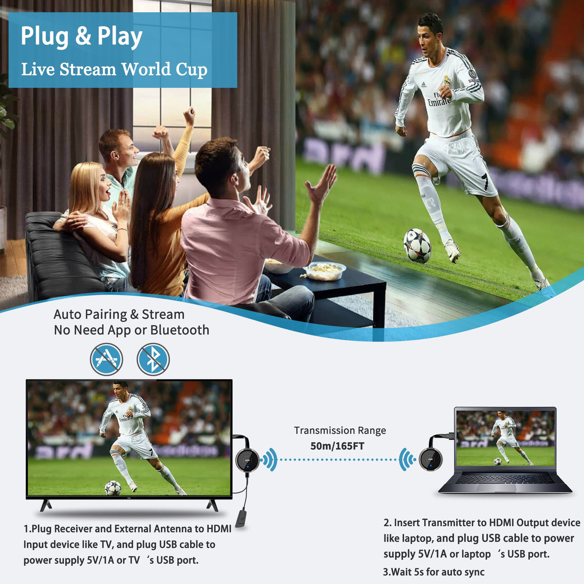 TIMBOOTECH wireless HDMI receiver enabling seamless big-screen viewing