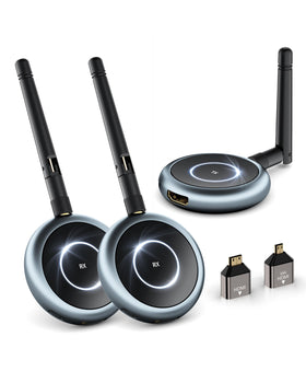 TIMBOOTECH wireless HDMI transmitter image with setup-ready device for multi-display streaming