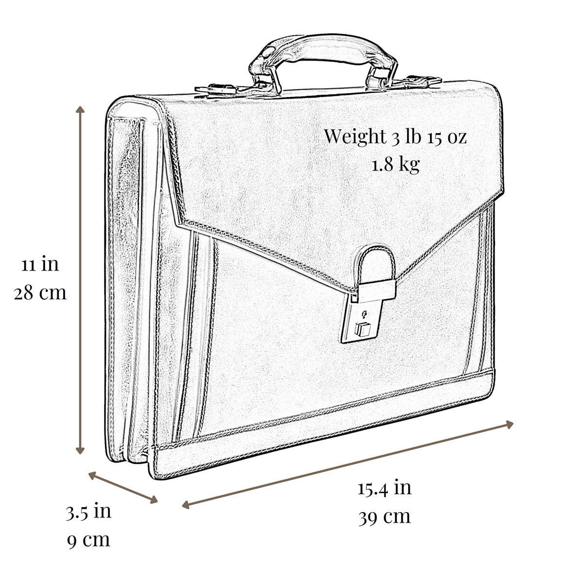 Time Resistance brown leather briefcase display blends classic style with professional versatility.