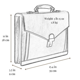 Time Resistance brown leather briefcase display blends classic style with professional versatility.