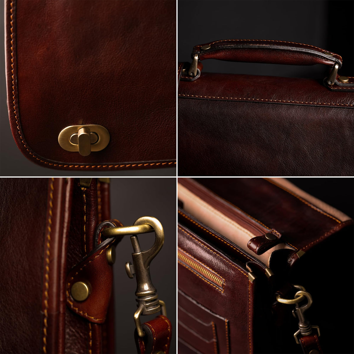 Time Resistance briefcase detachable shoulder strap offers versatile daily carry options.