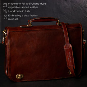 Time Resistance briefcase external zip pocket provides quick access to keys and small items.