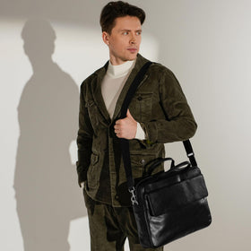 Time Resistance briefcase laptop compartment with padded space for up to a 15-inch laptop