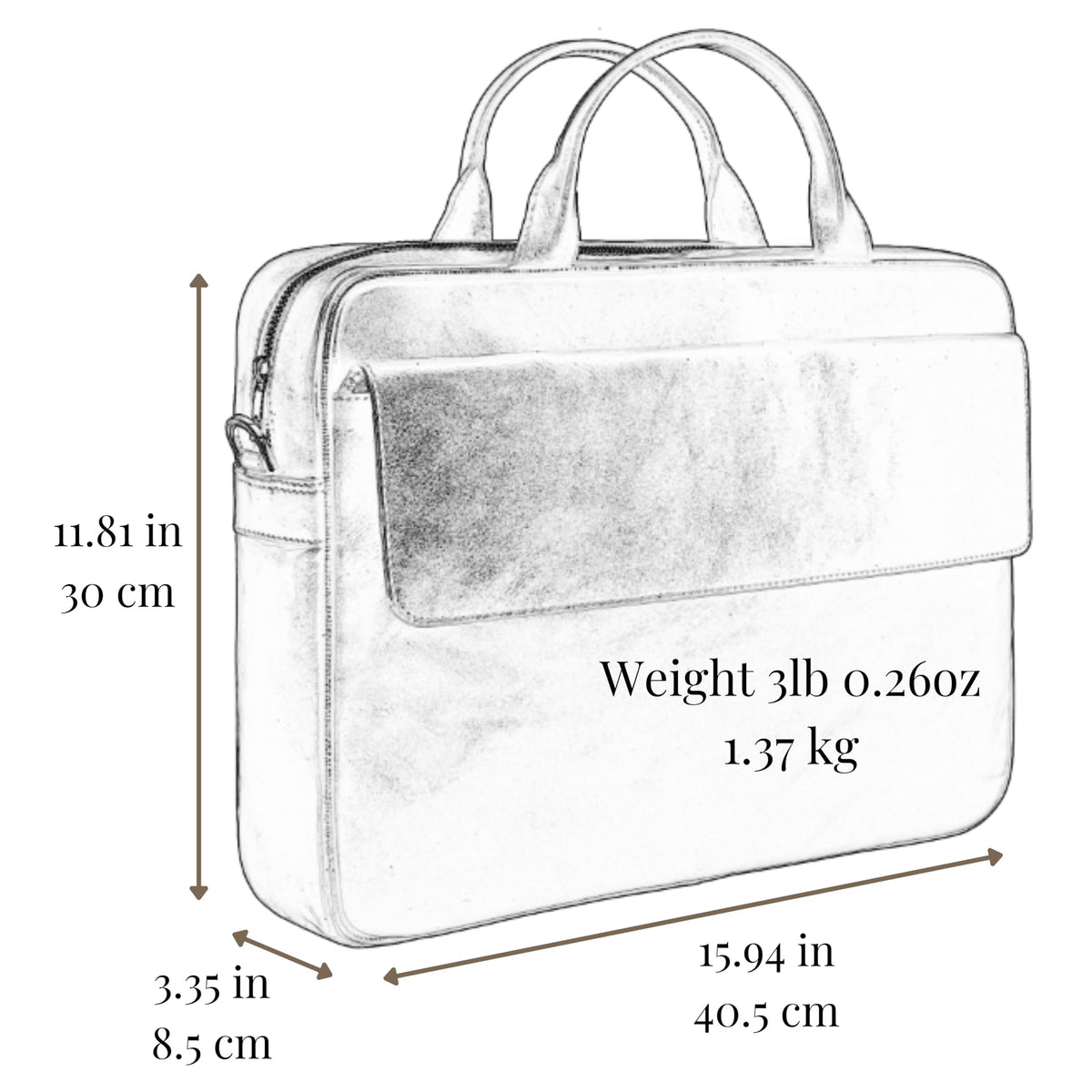 Time Resistance briefcase vintage leather texture emphasizes Italian handmade character