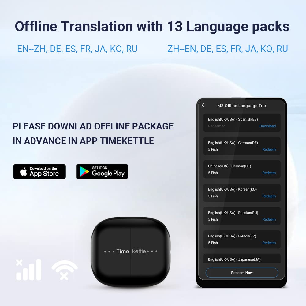 Timekettle M3 offline translation packs ensure travel without data access.
