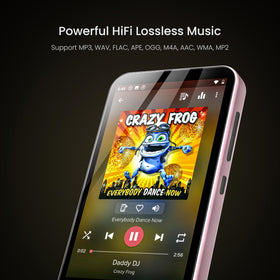 TIMMKOO 4-inch touchscreen MP4 player for video and music.