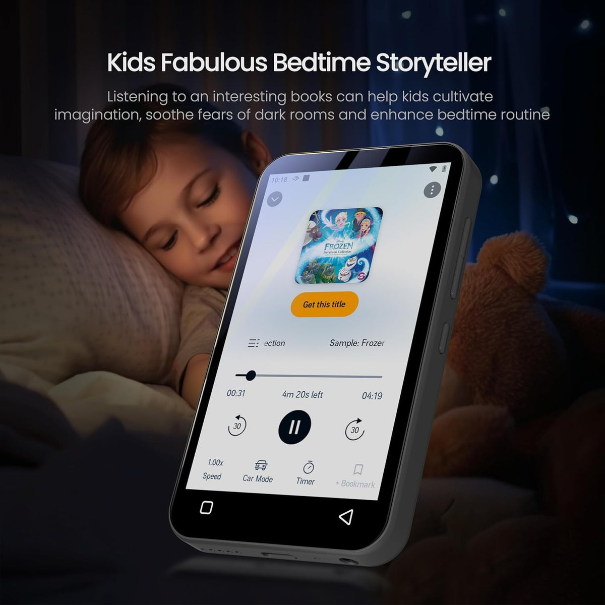 TIMMKOO player with Audible and Kindle apps for reading and listening
