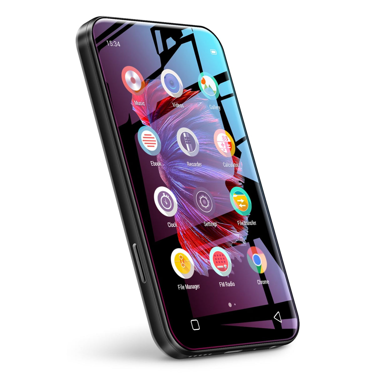 TIMMKOO Q5 front view showing touchscreen and compact design for portability