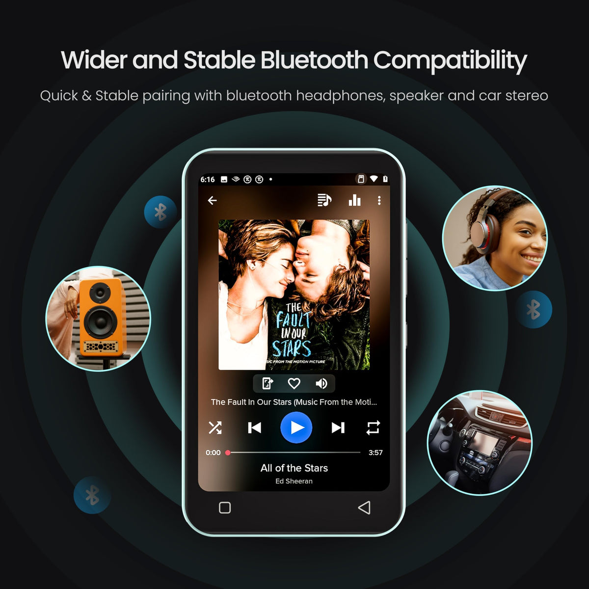 TIMMKOO WiFi and Bluetooth sharing teal: transfer files and pair headphones.