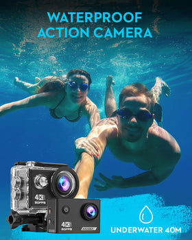 TIMNUT action camera mounted on a bike helmet demonstrating hands-free shooting