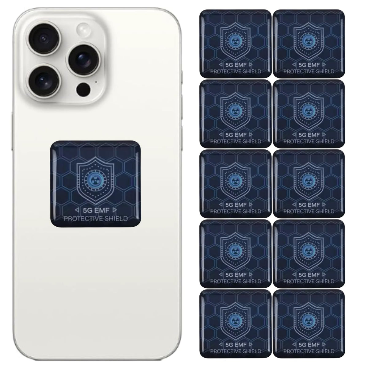 Timpa Innovation front packaging showing ten protection stickers and branding benefit of multi-device coverage