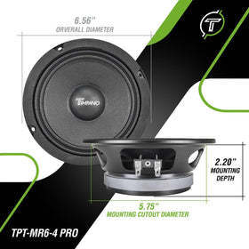 Timpano 6.5-inch midrange speaker closeup shows premium build for pro audio applications.