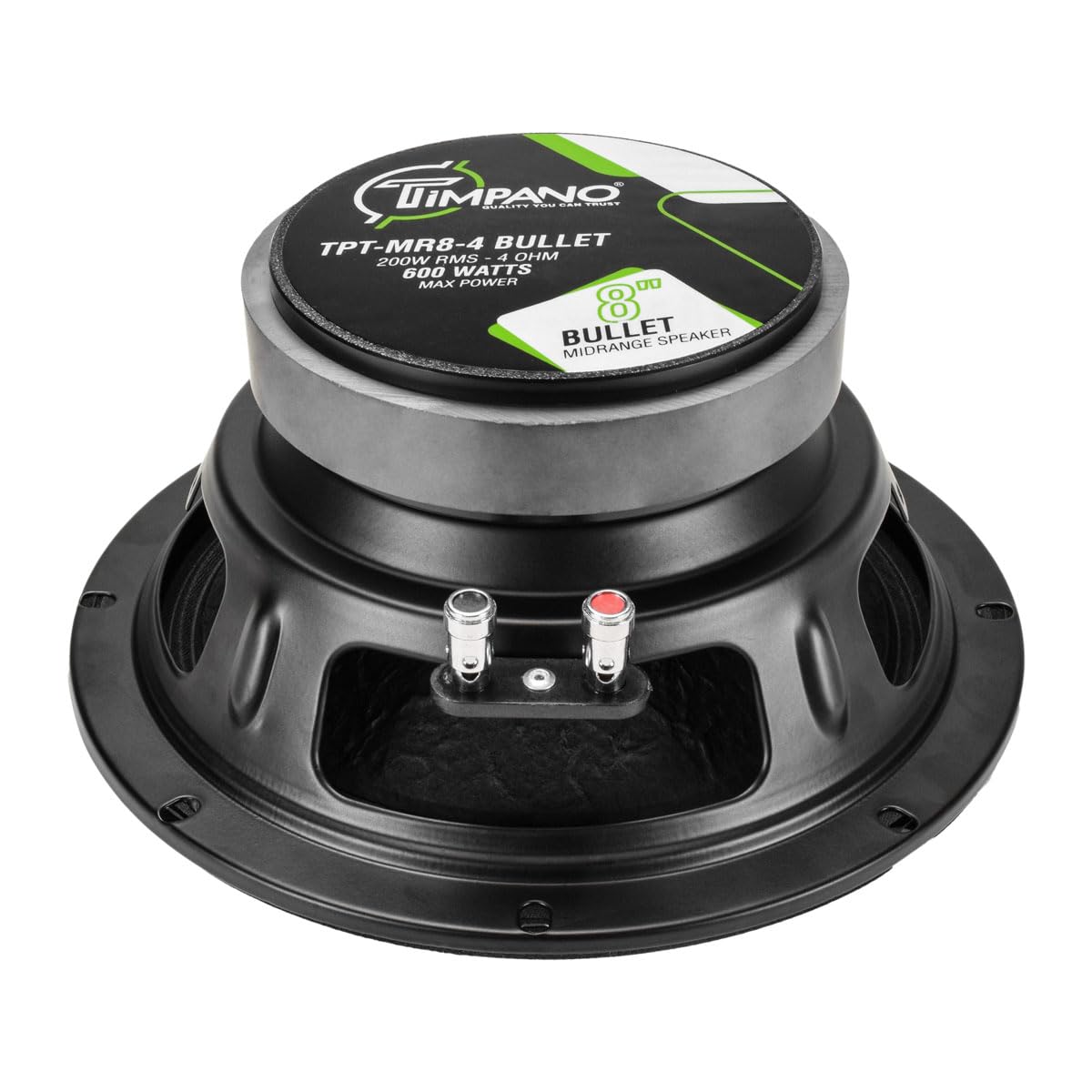 Timpano installed in a car door demonstrating focused midrange coverage for drivers