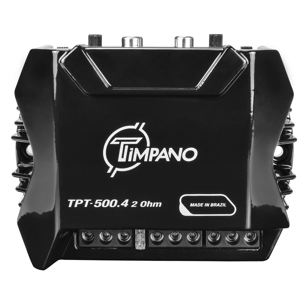 Timpano TPT-500.4 side profile shows mini heatsink for efficient cooling