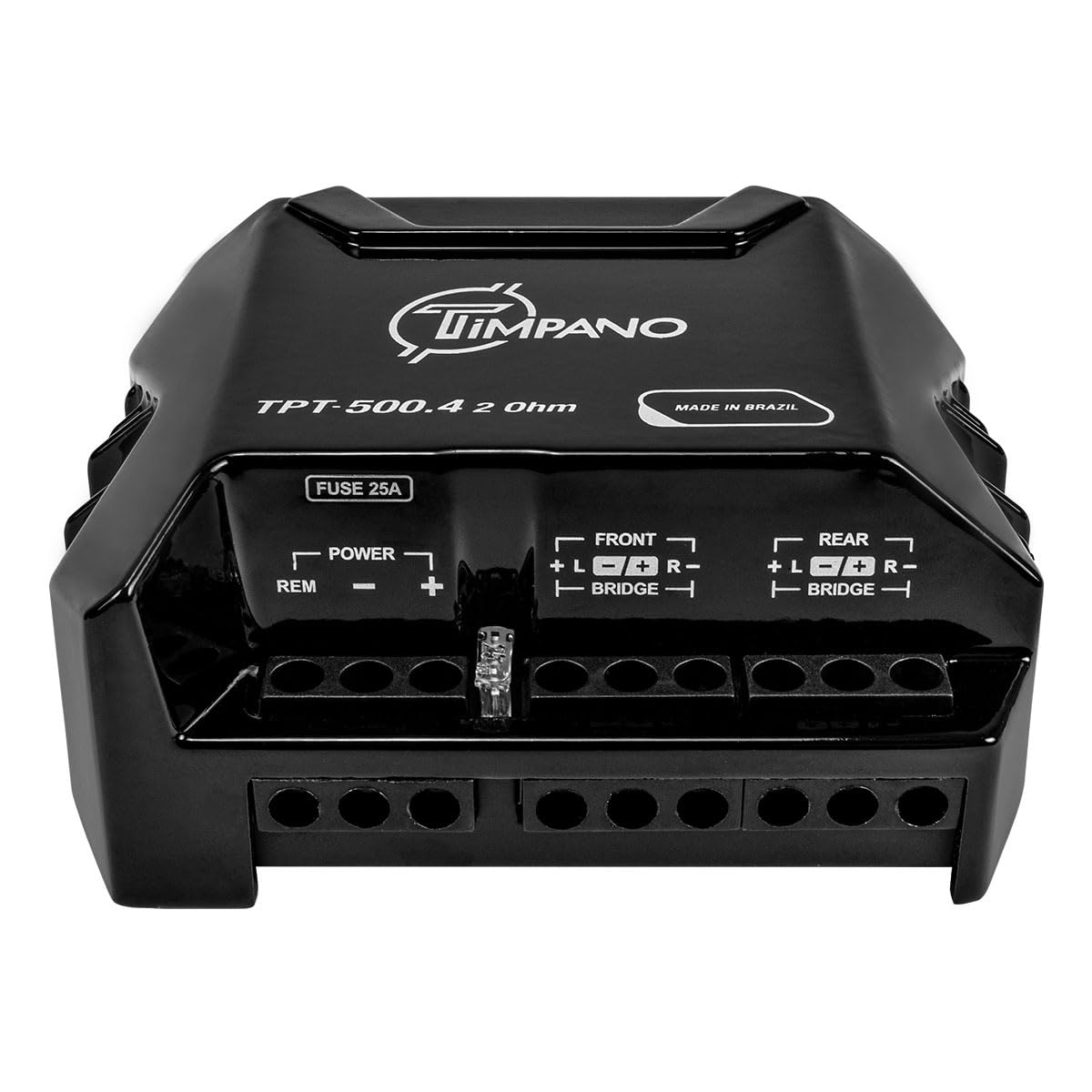 Timpano TPT-500.4 bridge setup example for increased power on demand