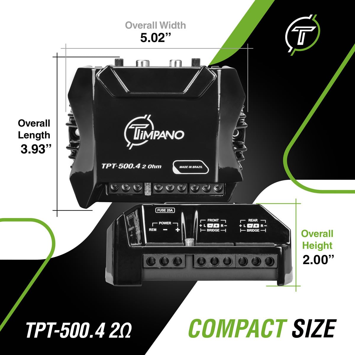 Timpano TPT-500.4 installed inside a compact car dash
