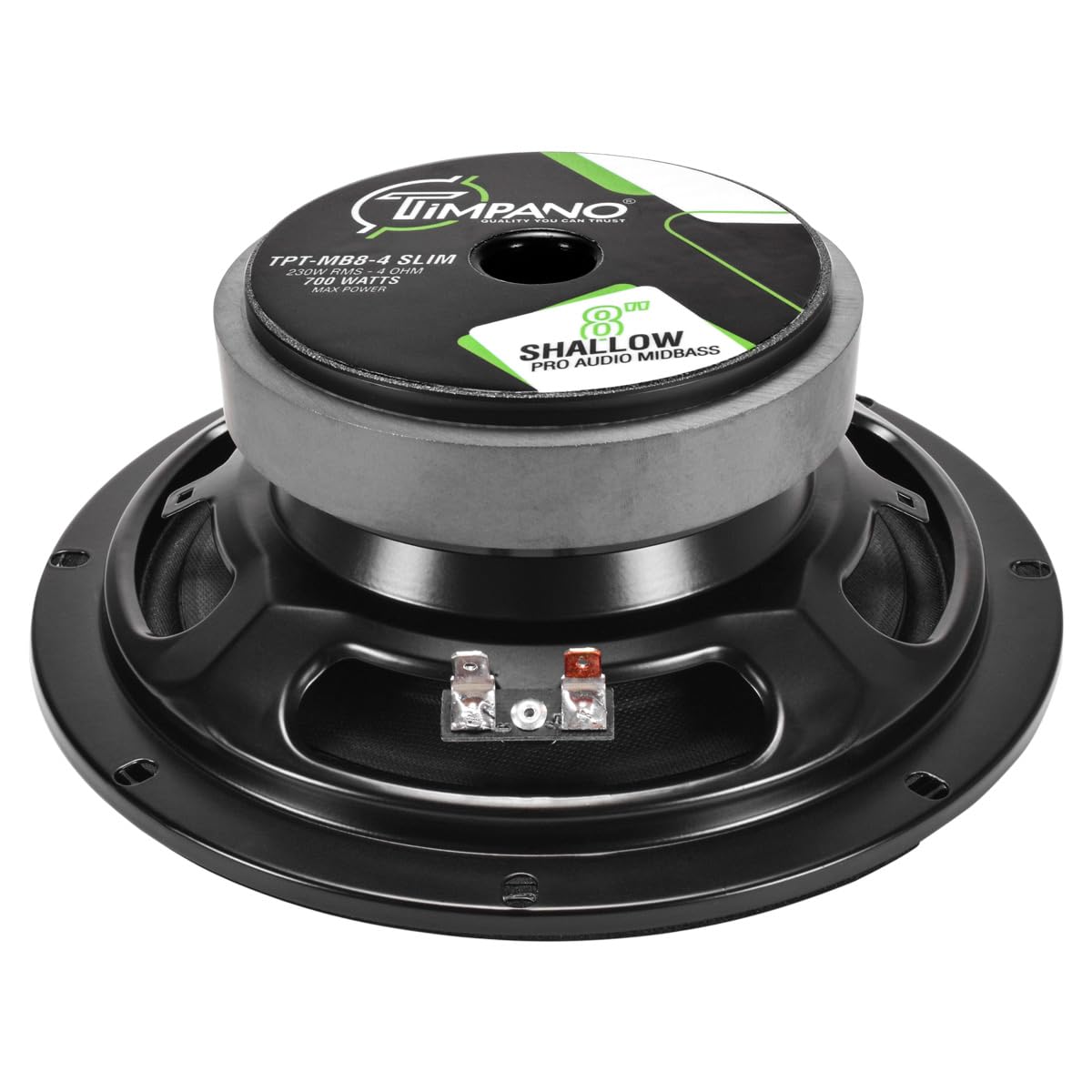 Timpano TPT-MB8-4 door speaker equips vehicles with immersive midbass.