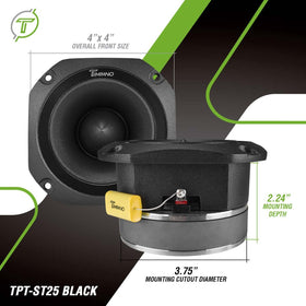 Timpano TPT-ST25 8 ohm label indicating compatibility