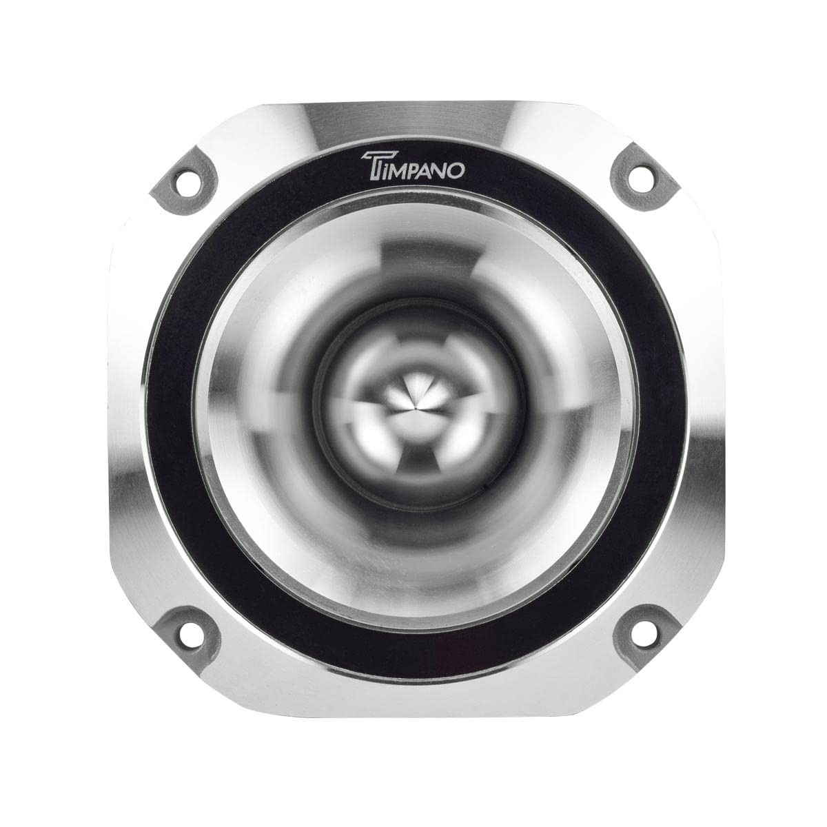 Timpano chrome 4-inch pair installed demonstrates DSP-ready upgrade potential.