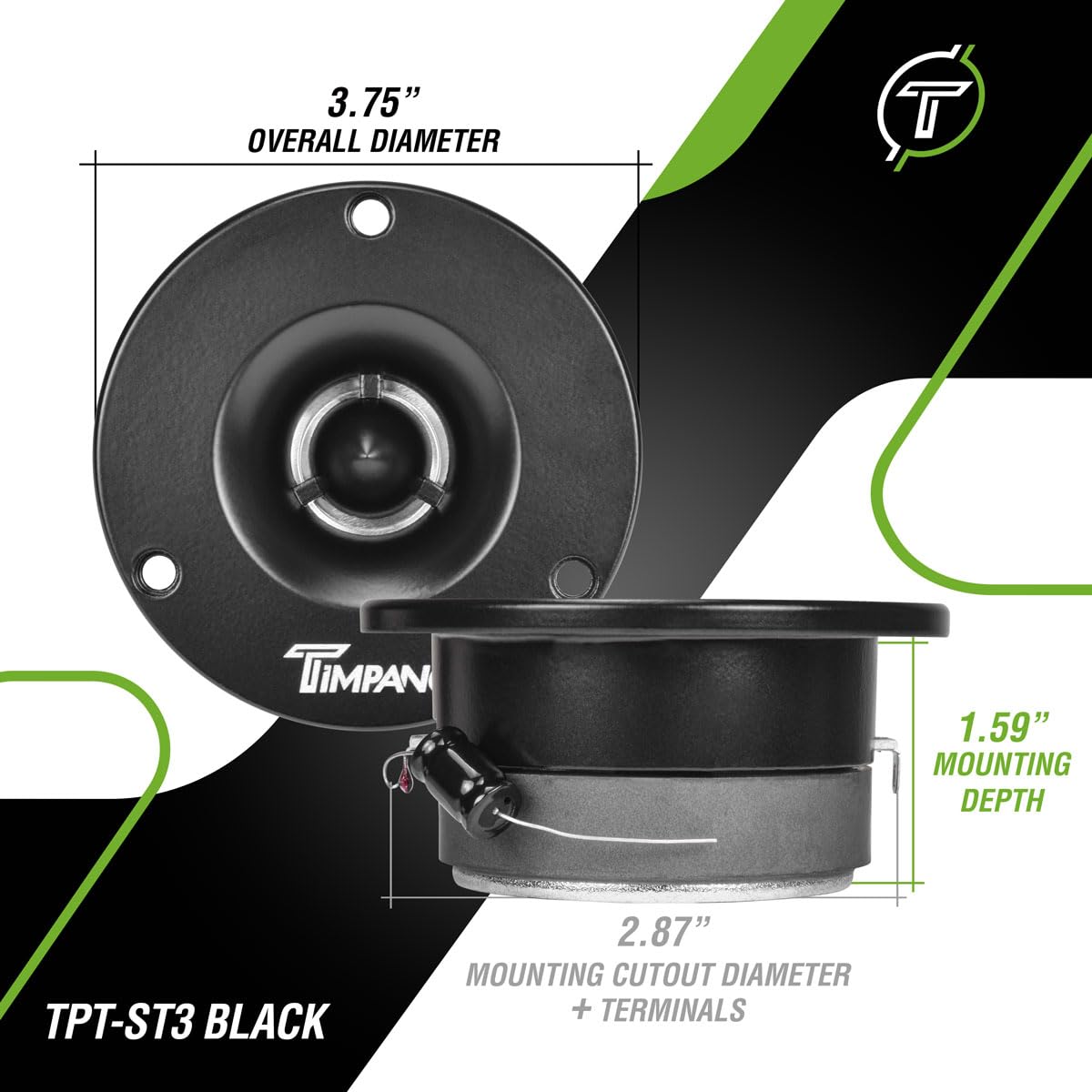 Timpano TPT-ST3 1in voice coil detail supports precise highs