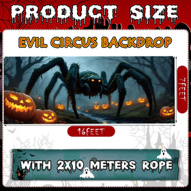 Tingjoo Halloween garage door backdrop offers a spooky photo-friendly setting for events.