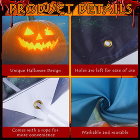 Tingjoo pumpkin bats spider print decor enhances entryways and party scenes.
