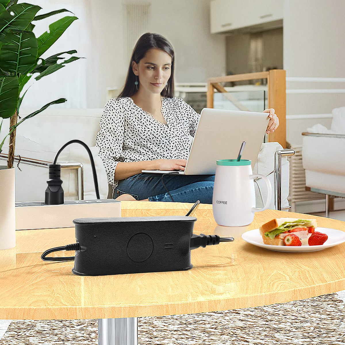 Tinkon 65W adapter eco-friendly label supports responsible electronics usage