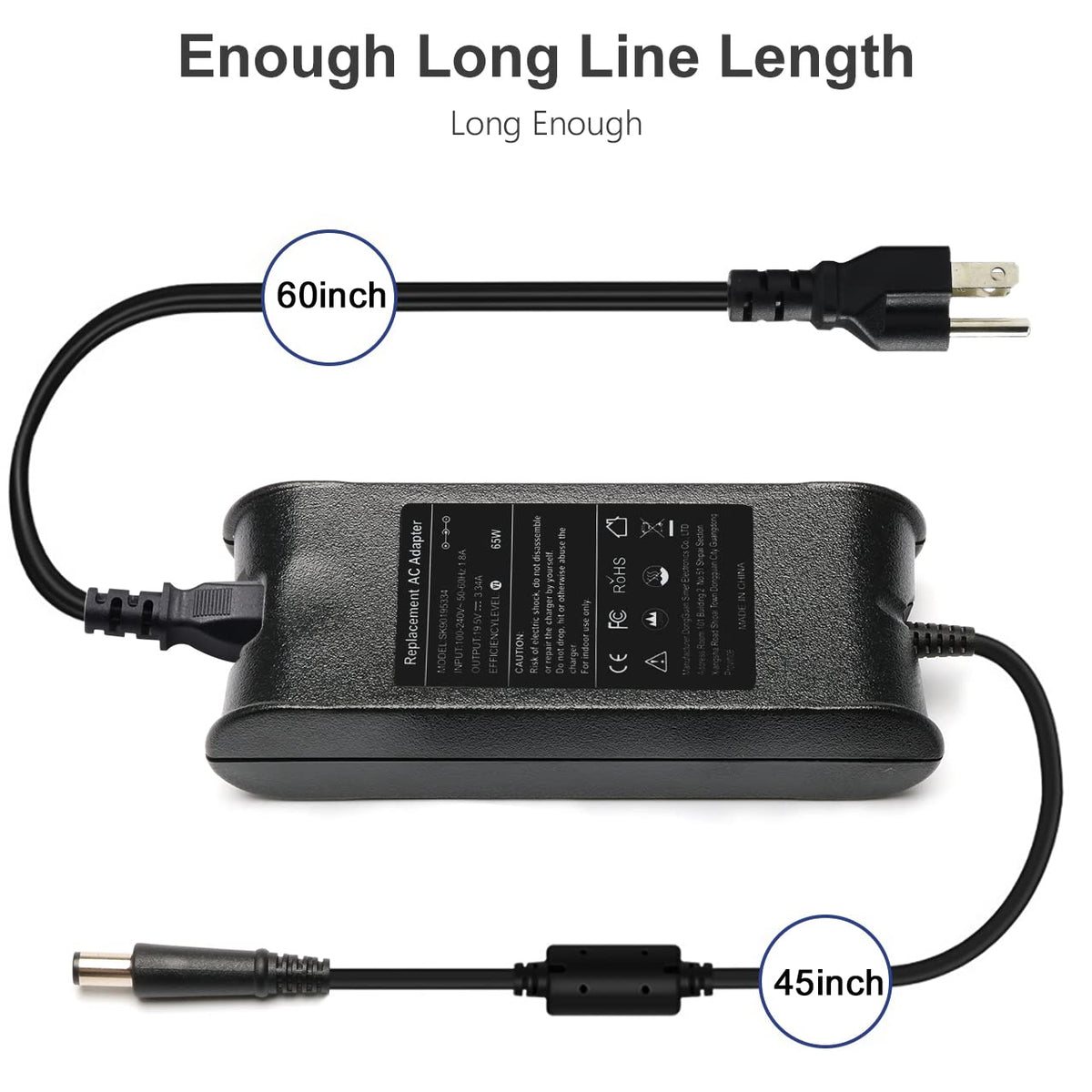 Tinkon 65W adapter side profile emphasizes slim form factor and portability