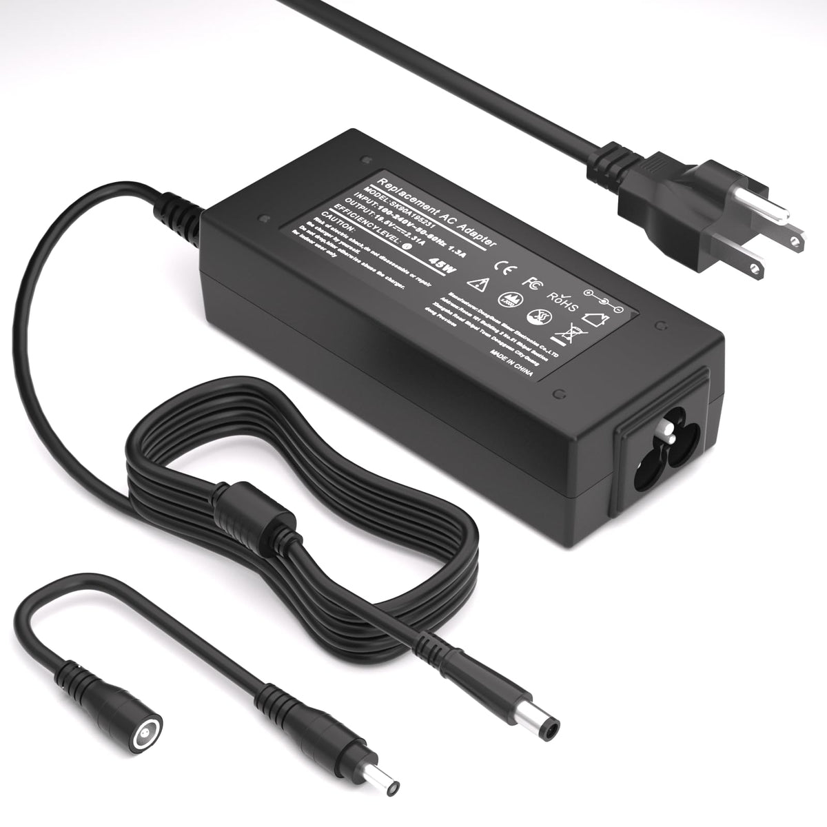 Tinkon Dell Inspiron charger front view showing compact, reliable power for daily use.