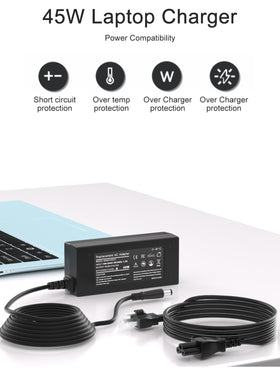 Tinkon Dell Inspiron charger packaging shot communicates ready-to-use with cord included.