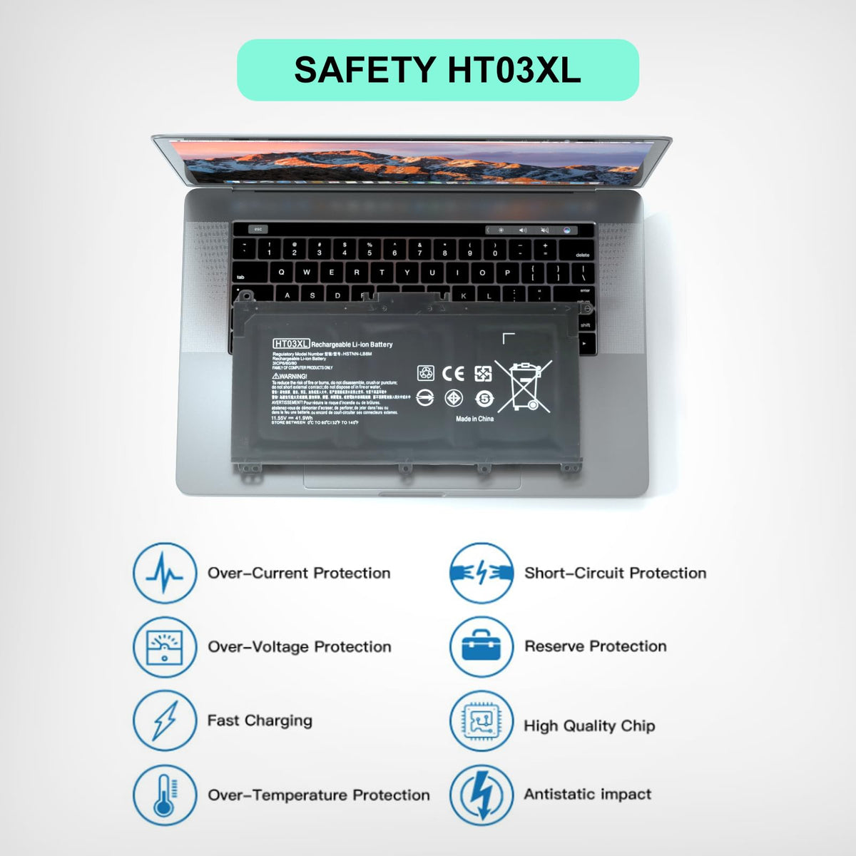 Compatibility list for Tinkon HT03XL battery highlights supported HP models