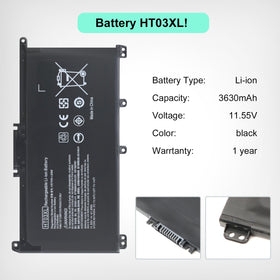 Tinkon HT03XL battery pack in hand, portable replacement for HP Pavilion laptops