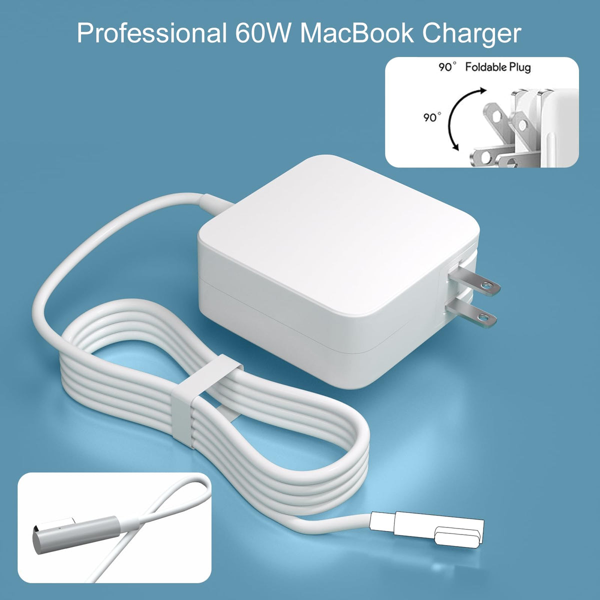 Tinkon MacBook Air charger compact design saves desk space.
