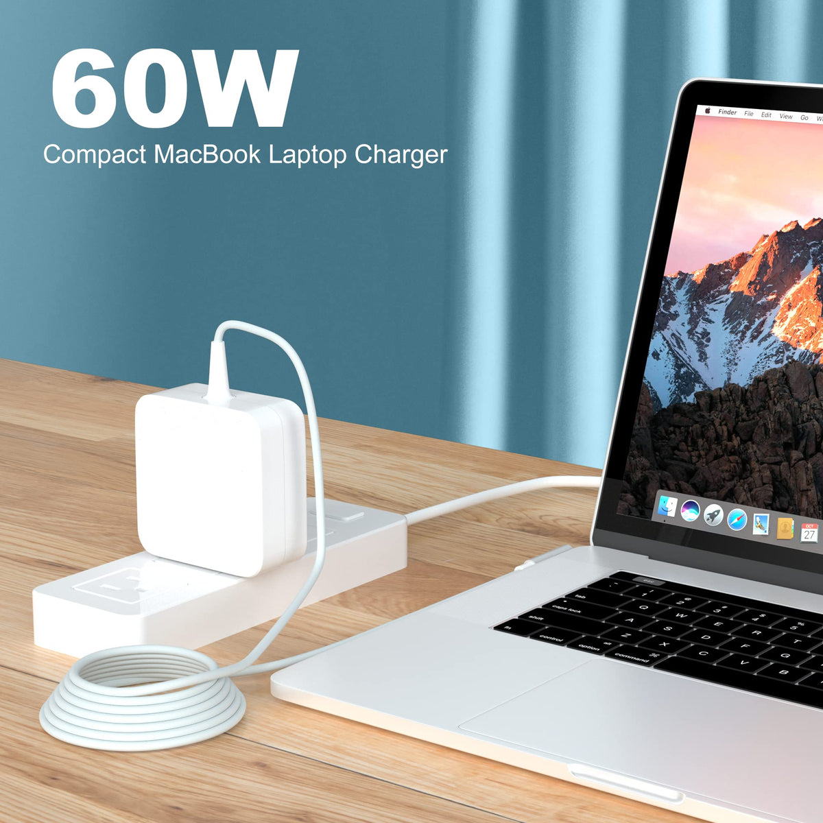 Tinkon MacBook Pro Charger in use on desk shows a practical setup.