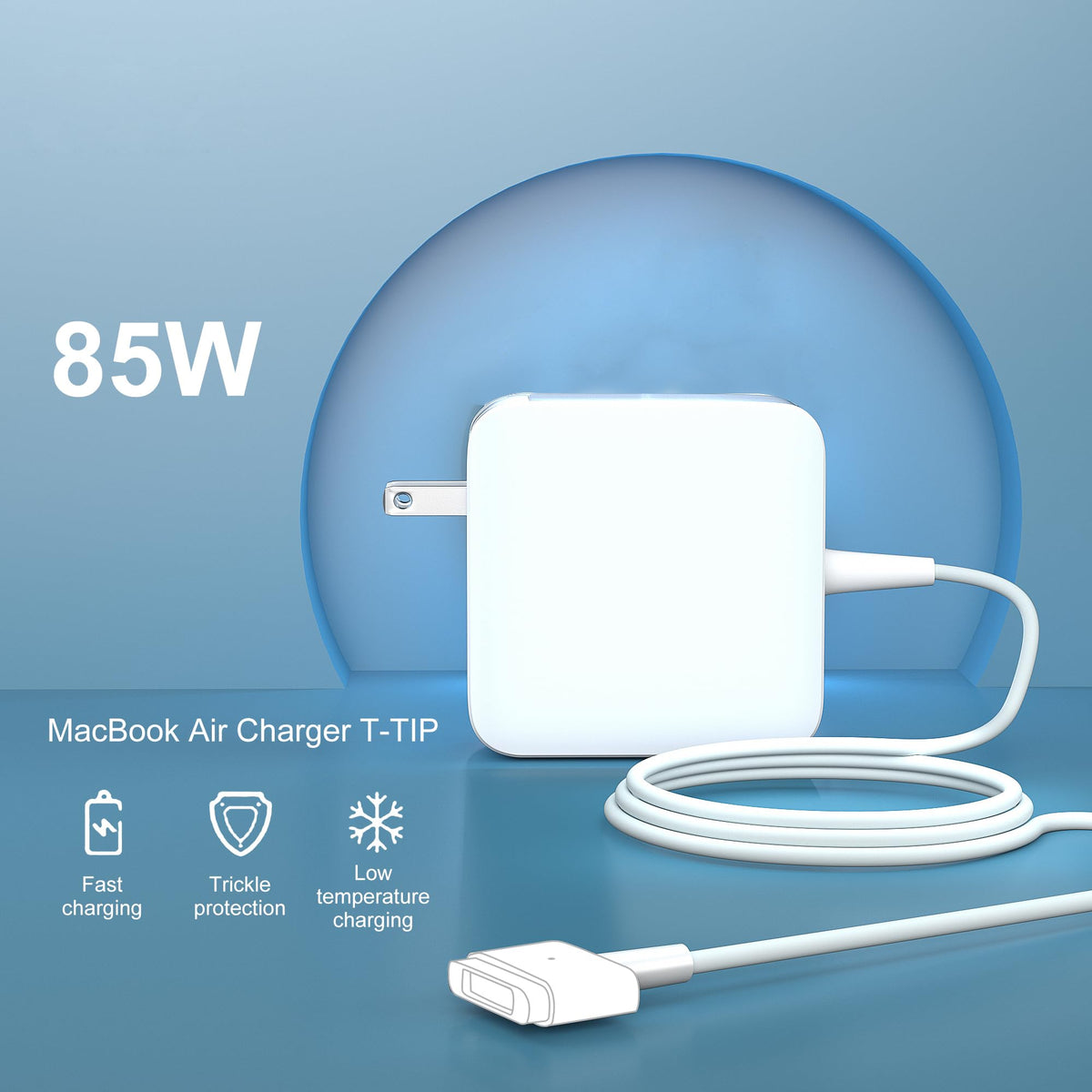 Close-up of the magnetic T-tip on the Tinkon charger