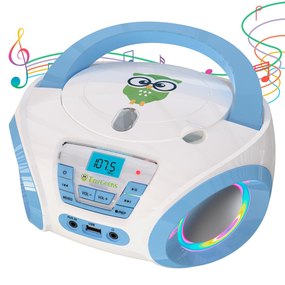 TinyGeeks front view showing controls, easy operation benefit