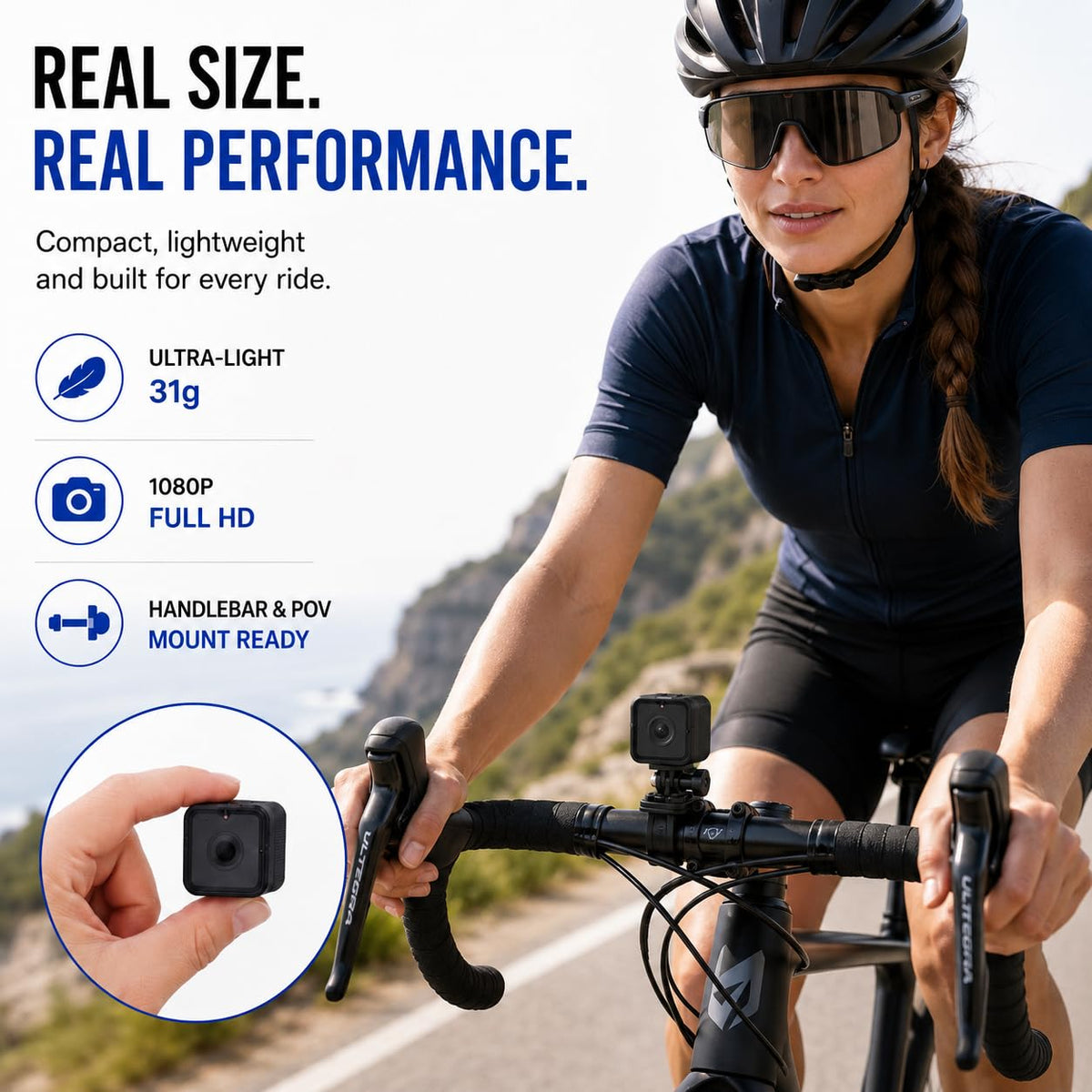 TIROL SUPPLIES attached to helmet showing secure fit for head-mounted perspective